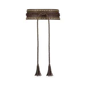 NEW FIGUE studded wrap belt in dahlia dark brown
